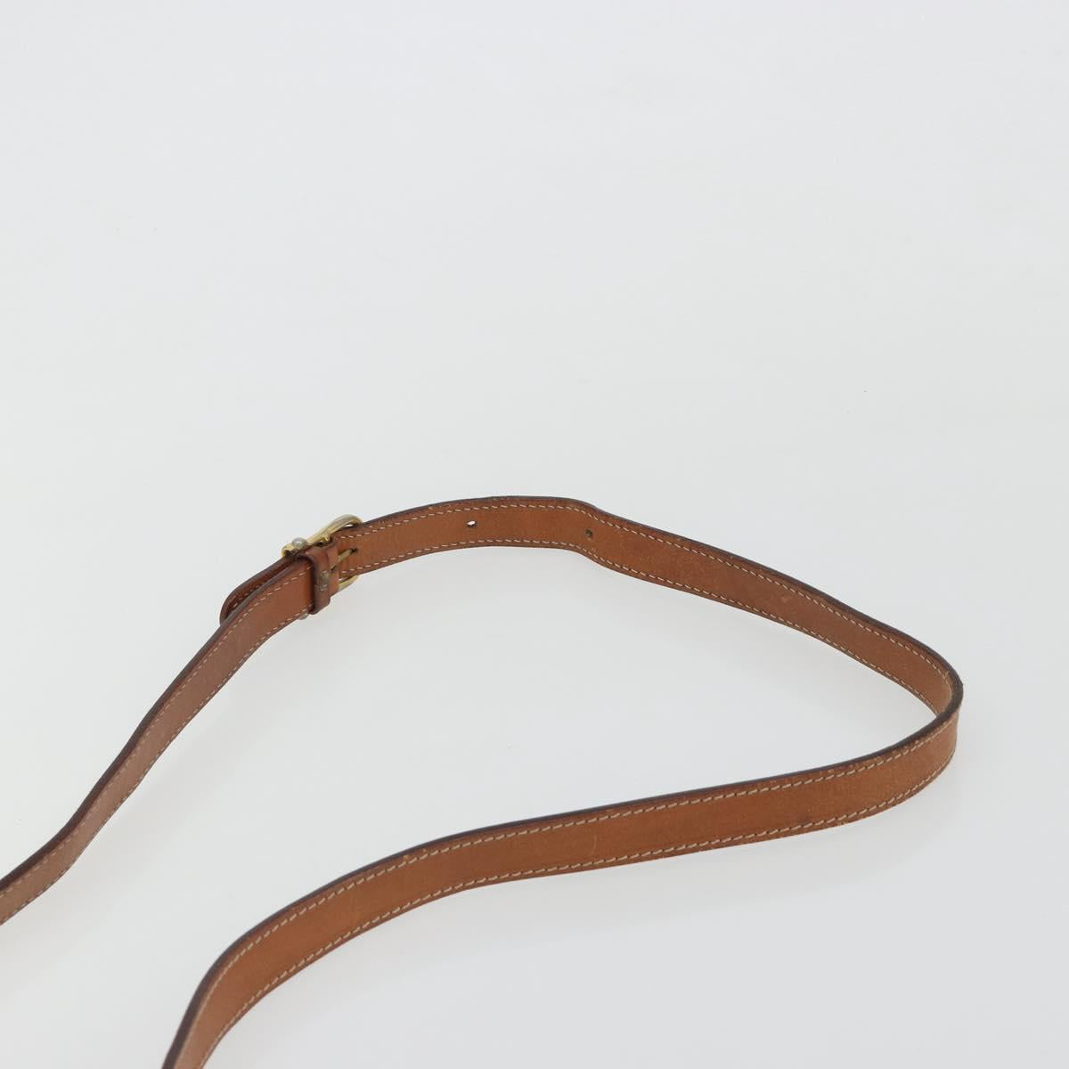 CELINE Macadam Canvas Shoulder Bag PVC Leather Brown Gold Auth 187894