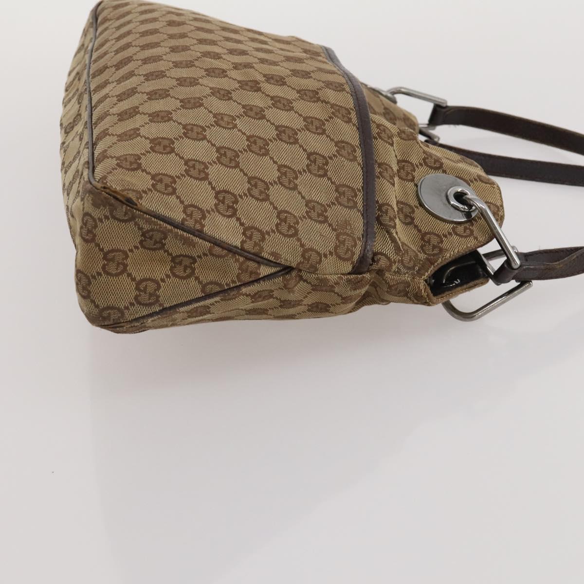 GUCCI GG Canvas Bamboo Hand Bag 3 Set Black Beige Auth 187895