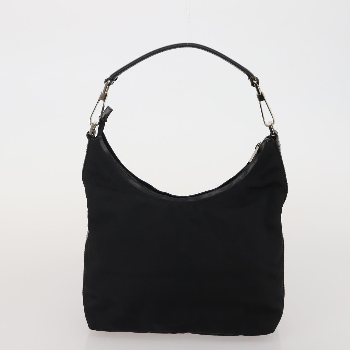 GUCCI Bamboo Shoulder Bag Nylon 2 Set Black Auth 187896
