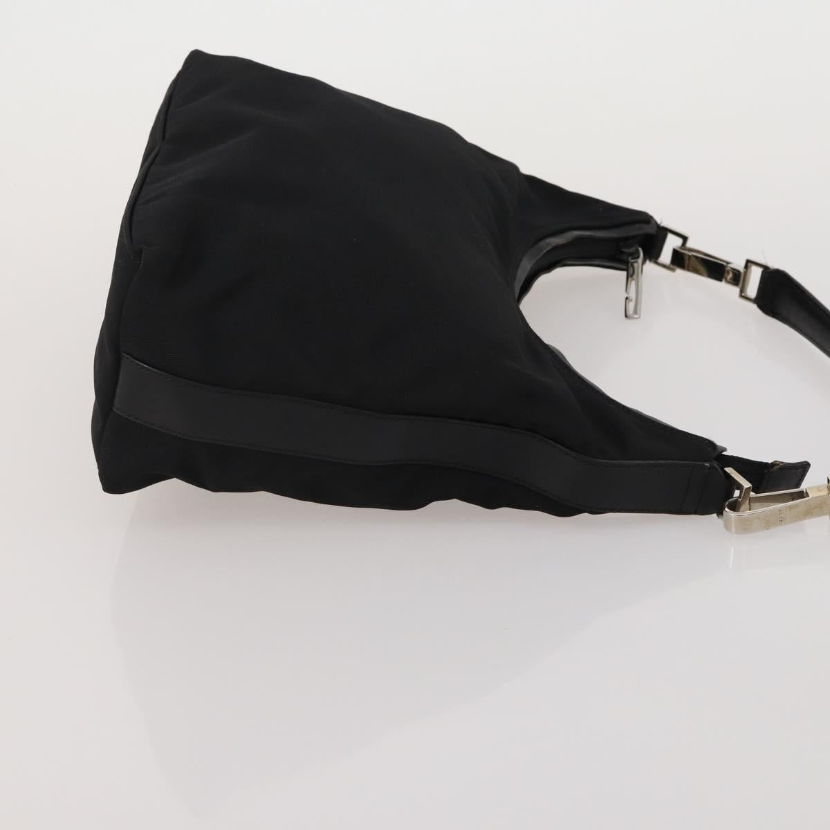 GUCCI Bamboo Shoulder Bag Nylon 2 Set Black Auth 187896