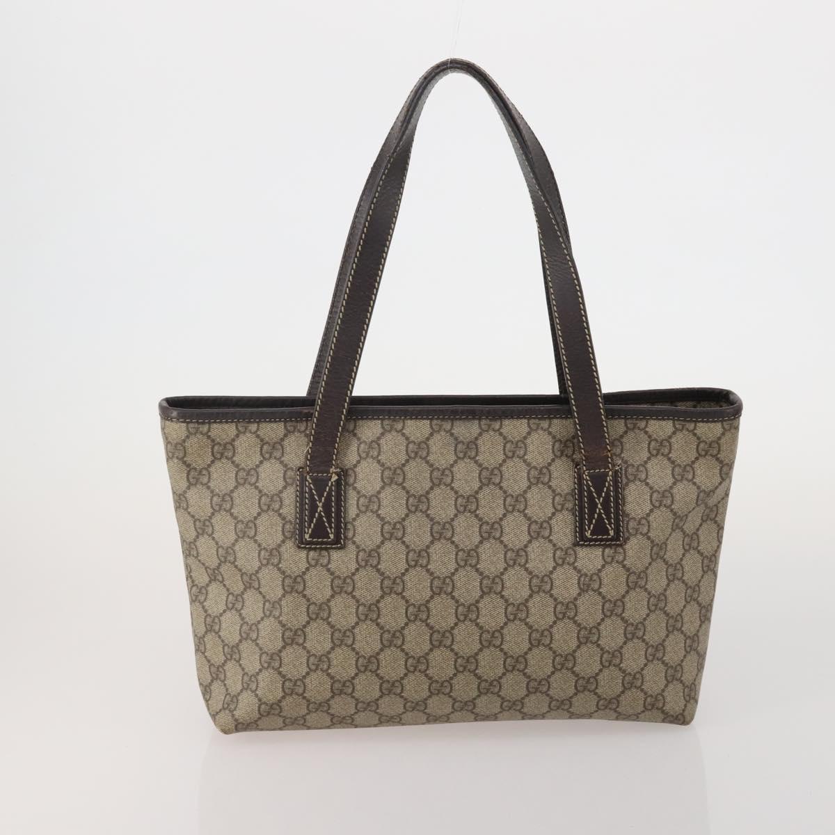 GUCCI GG Supreme Web Sherry Line Bag PVC Suede 3 Set Beige Brown Auth 187898