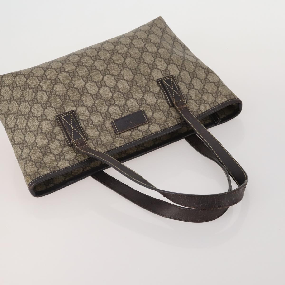 GUCCI GG Supreme Web Sherry Line Bag PVC Suede 3 Set Beige Brown Auth 187898