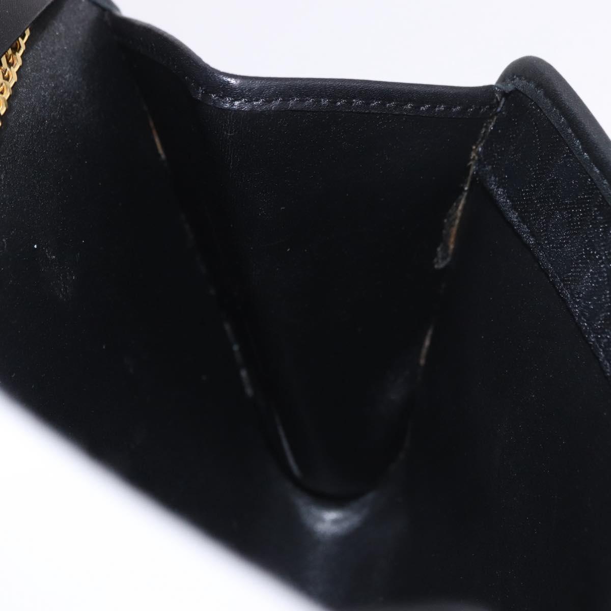 Christian Dior Trotter Canvas Chain Shoulder Bag Black Gold Auth 187926V