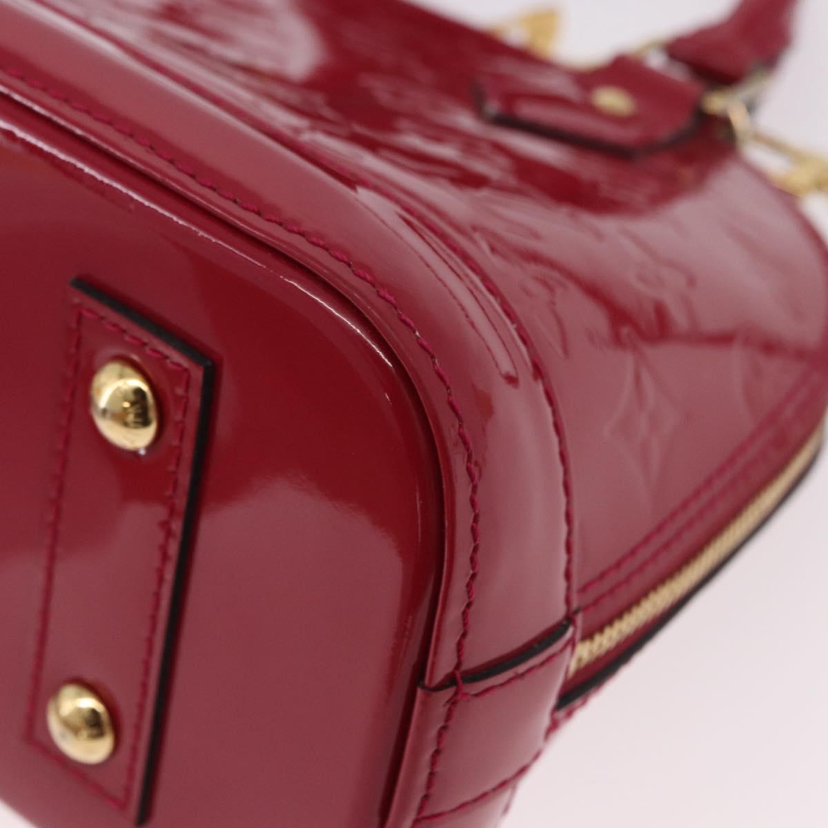 LOUIS VUITTON Monogram Vernis Alma BB Hand Bag Rose Andian M91771 Auth 187936V