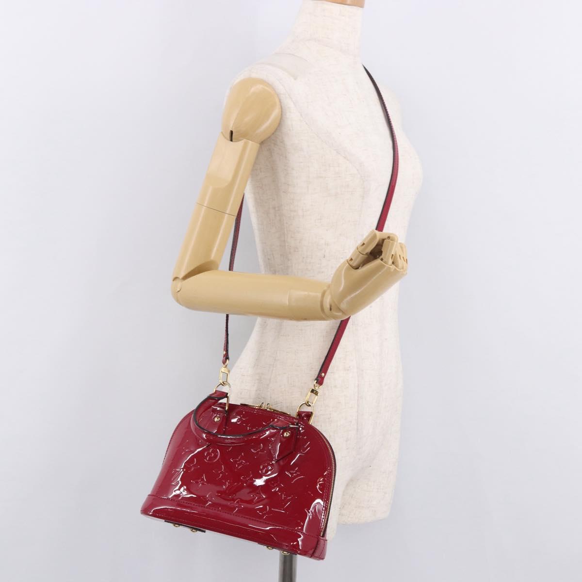 LOUIS VUITTON Monogram Vernis Alma BB Hand Bag Rose Andian M91771 Auth 187936V
