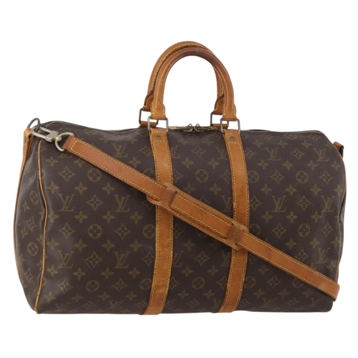LOUIS VUITTON Monogram Keepall Bandouliere 45 Boston Bag M41418 LV Auth 187946