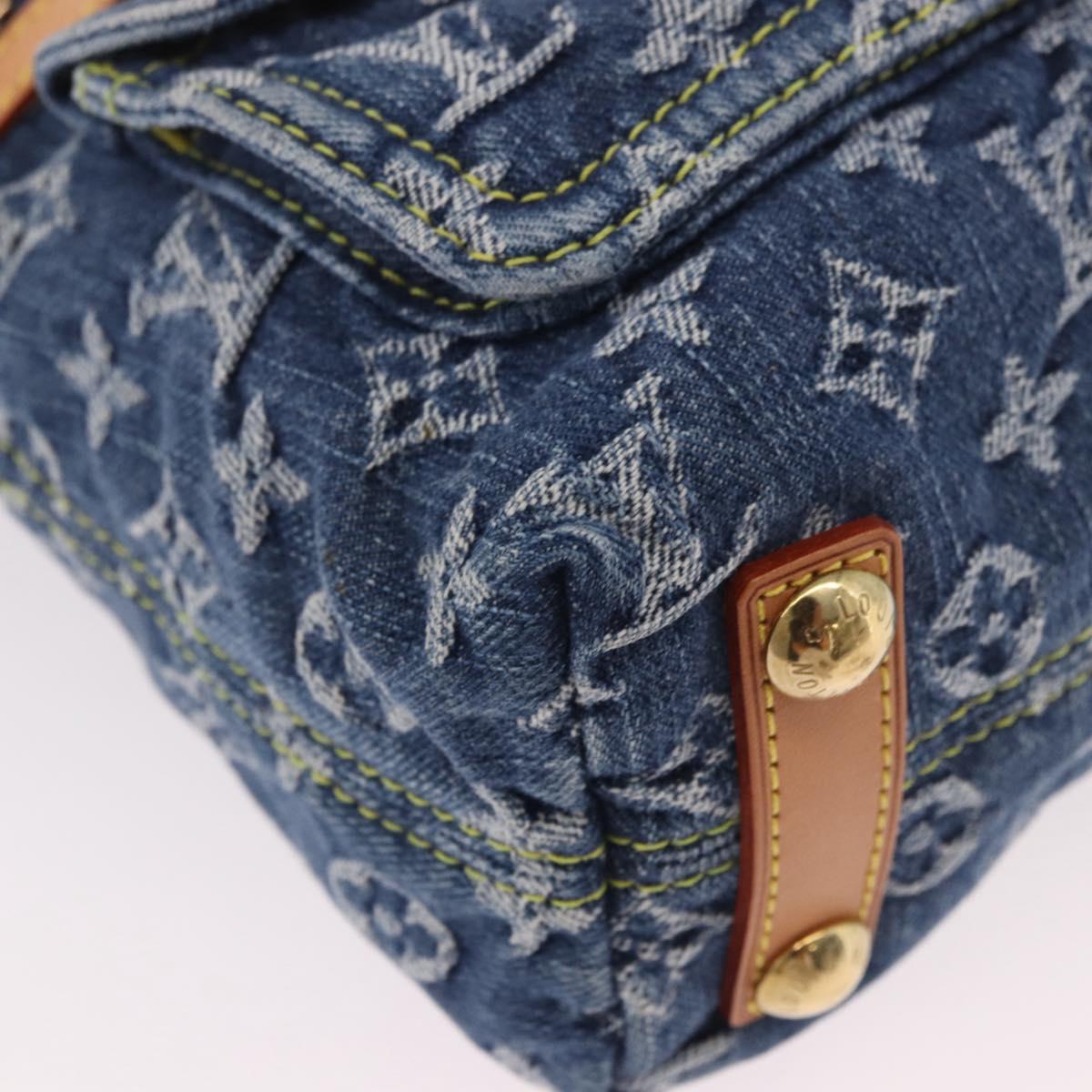 LOUIS VUITTON Monogram denim Buggy PM Shoulder Bag Blue M95049 LV Auth 187959SAM