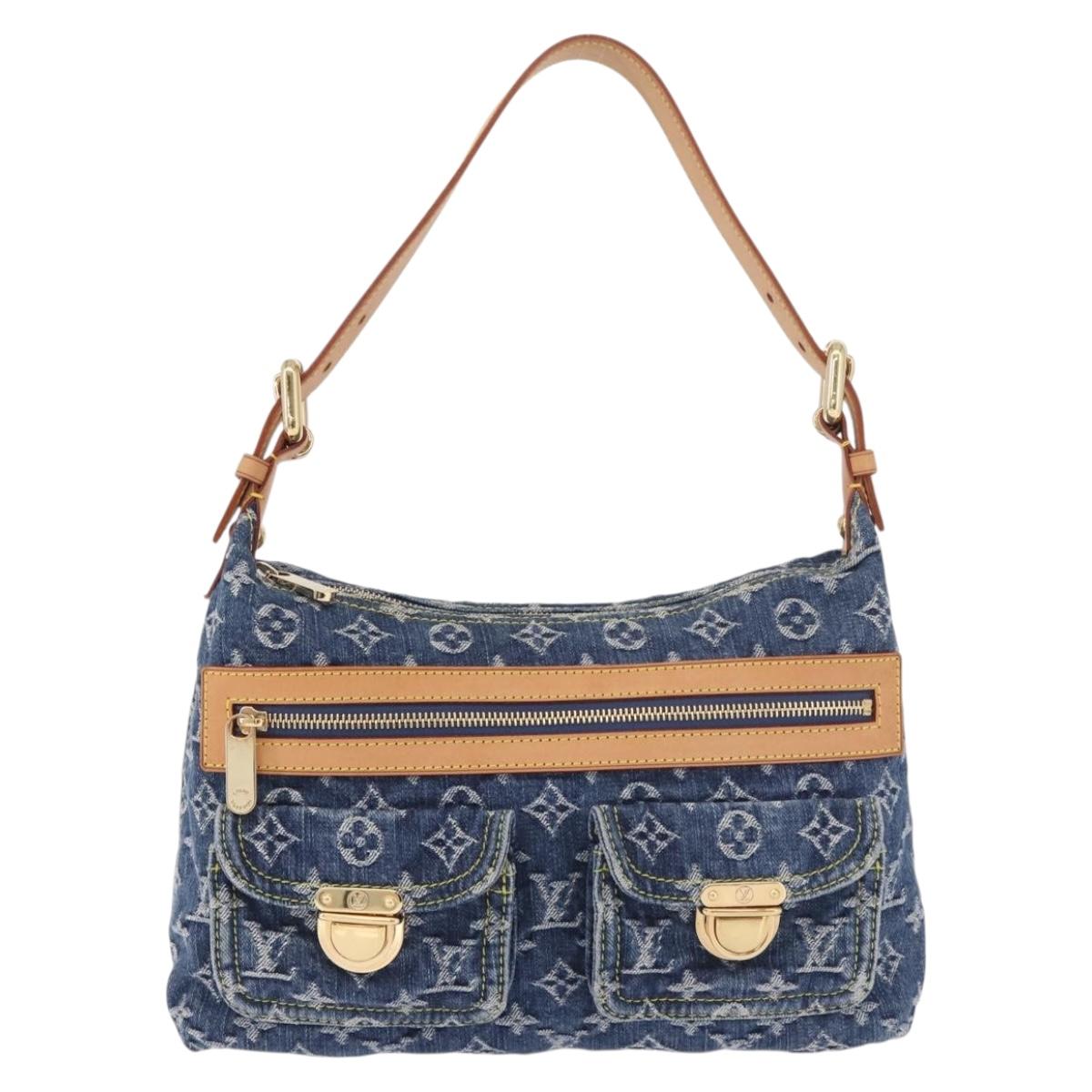 LOUIS VUITTON Monogram denim Buggy PM Shoulder Bag Blue M95049 LV Auth 187959SAM