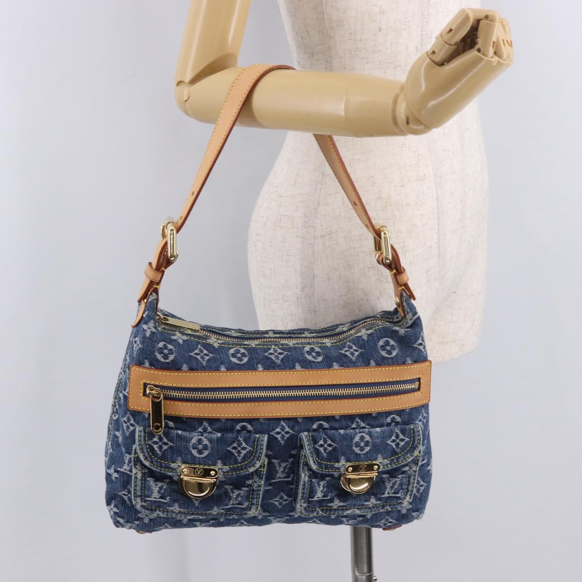 LOUIS VUITTON Monogram denim Buggy PM Shoulder Bag Blue M95049 LV Auth 187959SAM