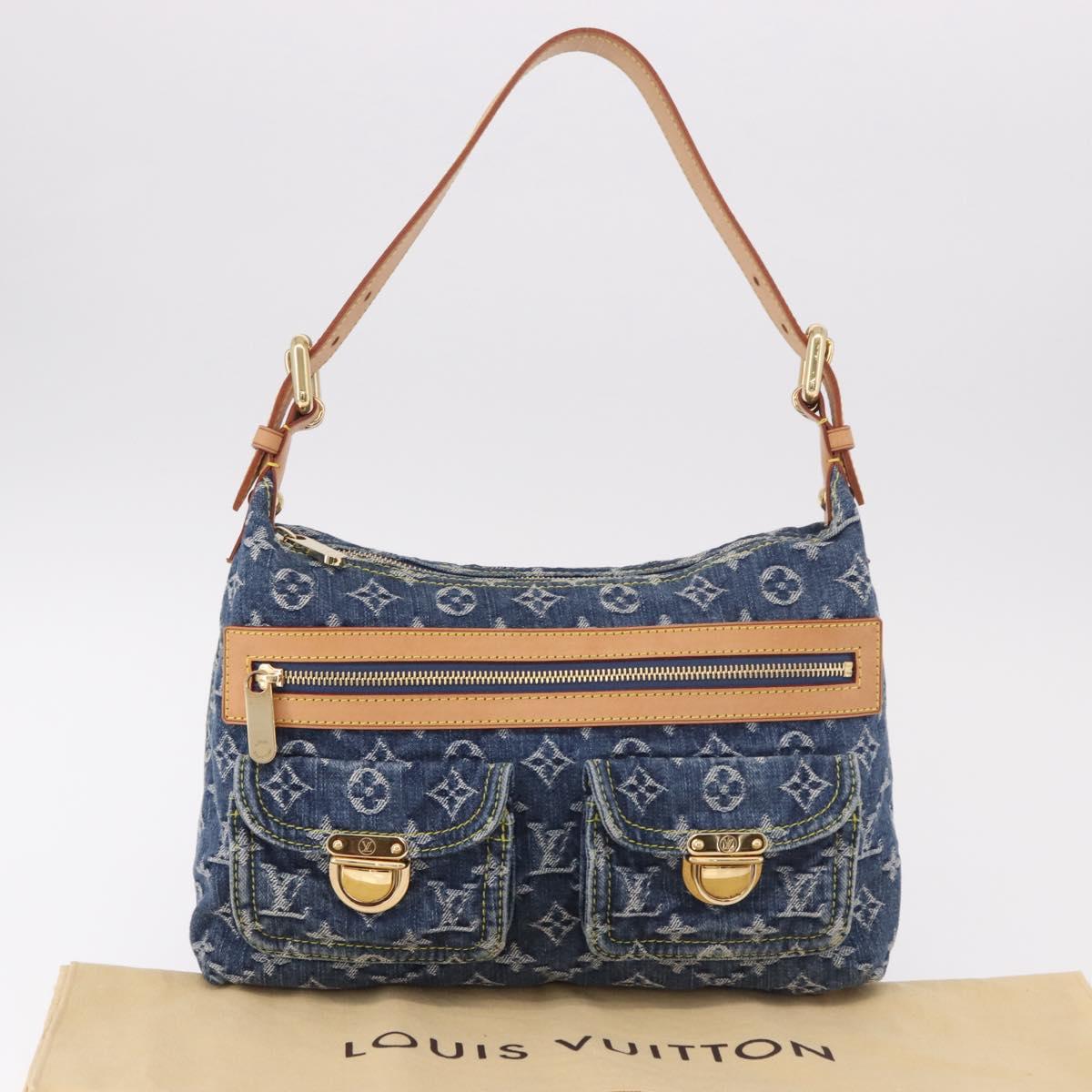 LOUIS VUITTON Monogram denim Buggy PM Shoulder Bag Blue M95049 LV Auth 187959SAM