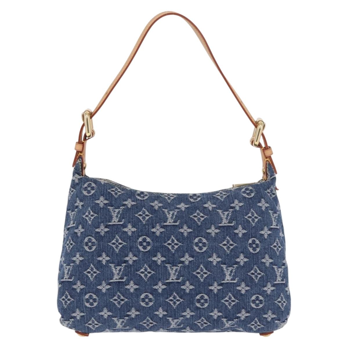 LOUIS VUITTON Monogram denim Buggy PM Shoulder Bag Blue M95049 LV Auth 187959SAM