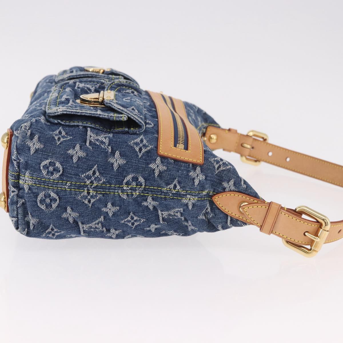 LOUIS VUITTON Monogram denim Buggy PM Shoulder Bag Blue M95049 LV Auth 187959SAM