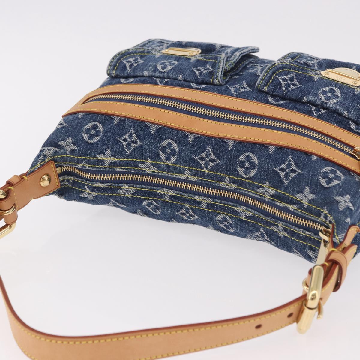LOUIS VUITTON Monogram denim Buggy PM Shoulder Bag Blue M95049 LV Auth 187959SAM