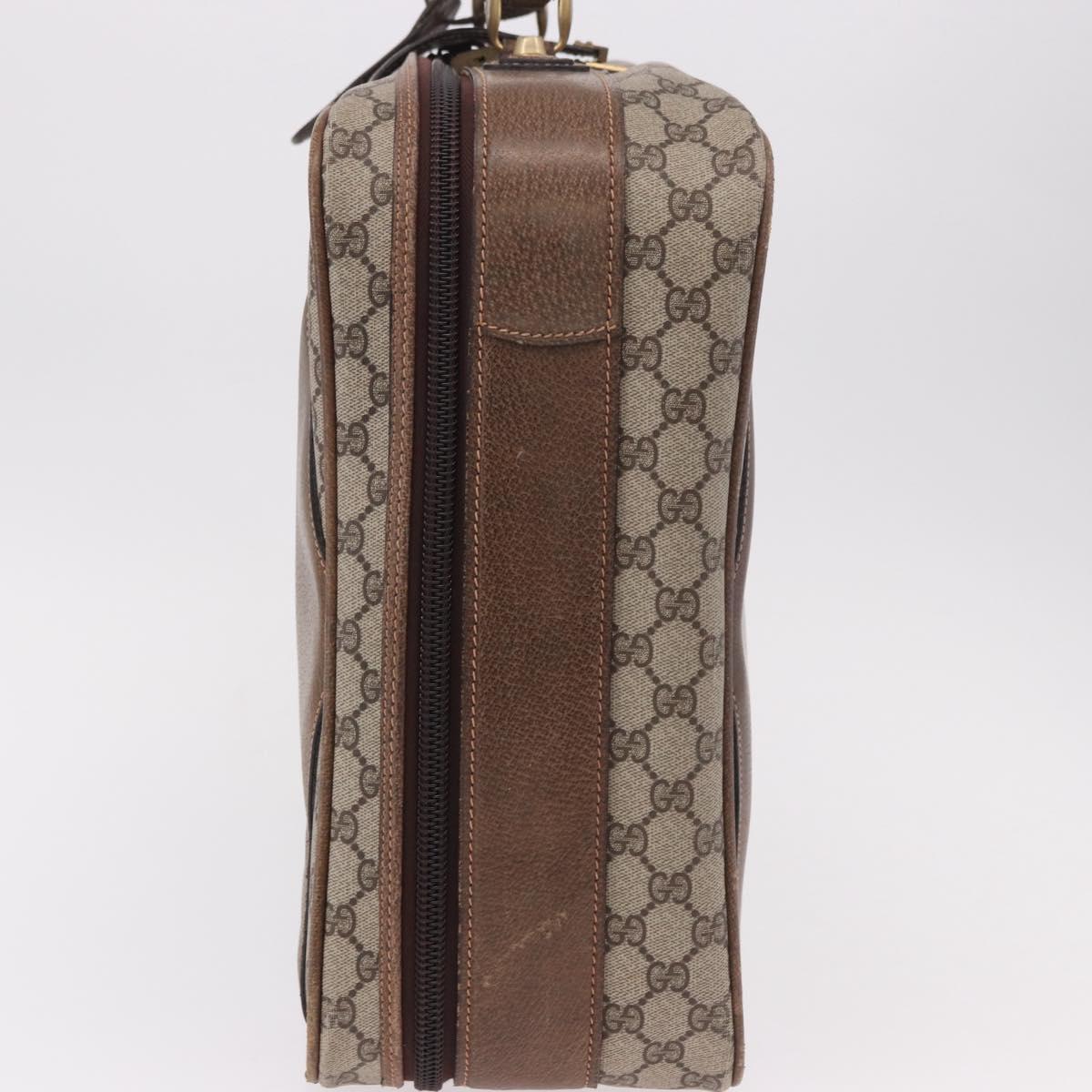 GUCCI GG Supreme Trunk PVC Beige Gold Auth 187964