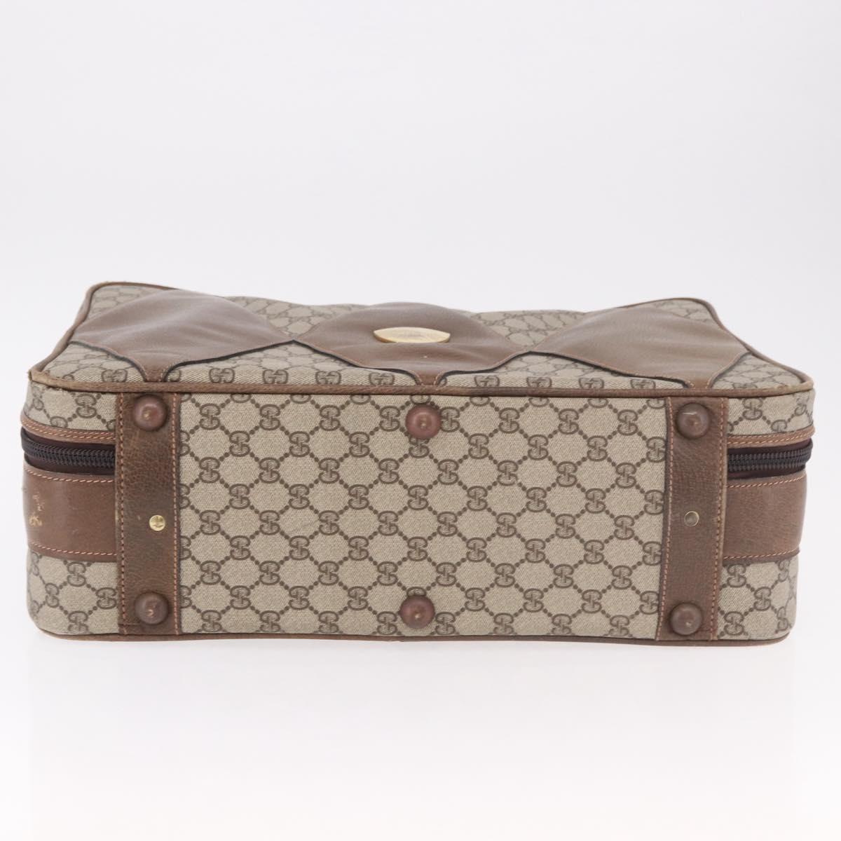 GUCCI GG Supreme Trunk PVC Beige Gold Auth 187964