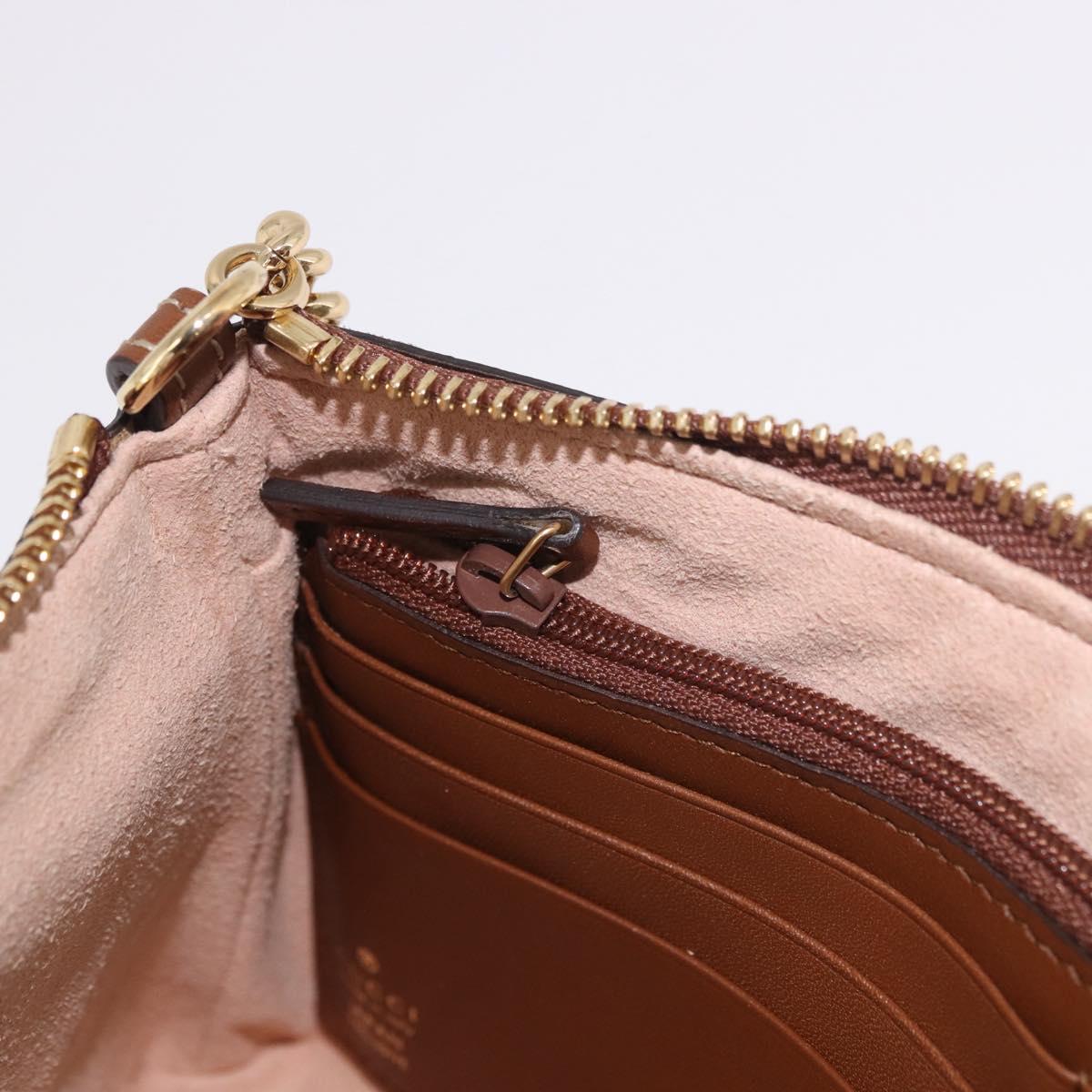 GUCCI GG Supreme Chain Accessory Pouch PVC Beige Gold 456866 Auth 187966V