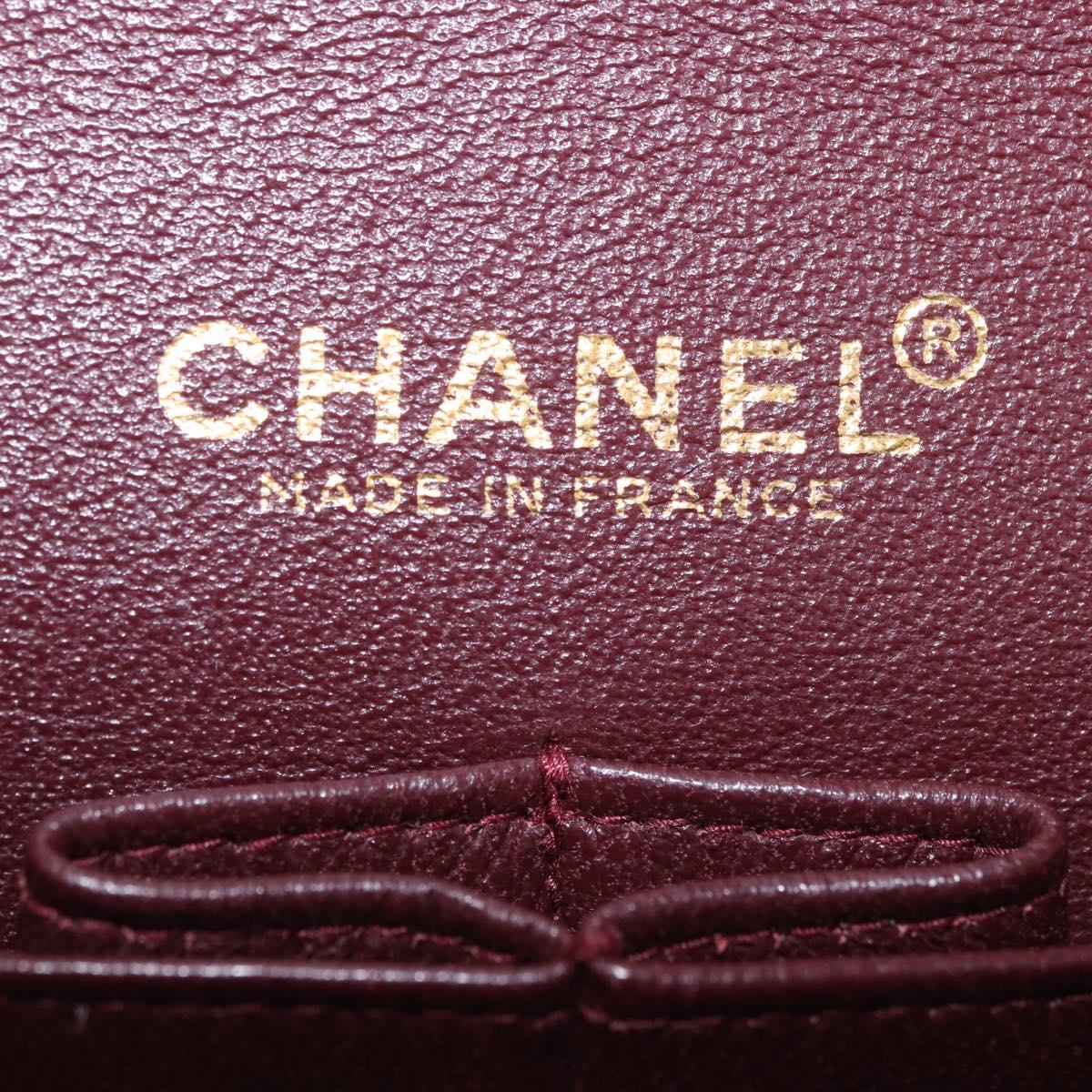 CHANEL Matelasse 25 Chain Shoulder Bag Lamb Skin Black Gold CC Auth 187967SM