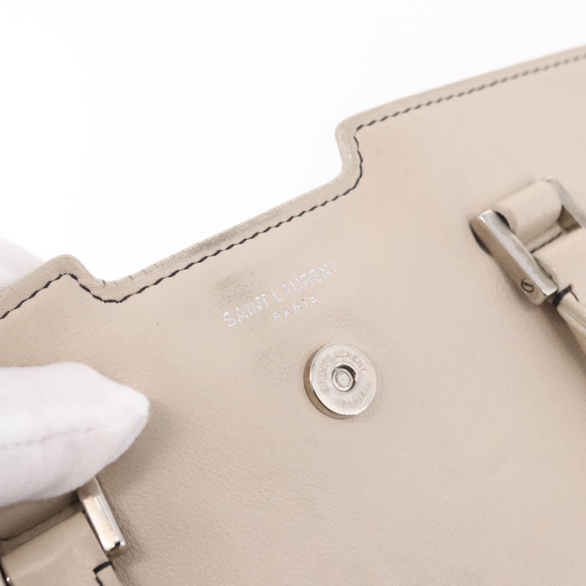 SAINT LAURENT Leather Baby Cabas Hand Bag 2way Auth 187980A