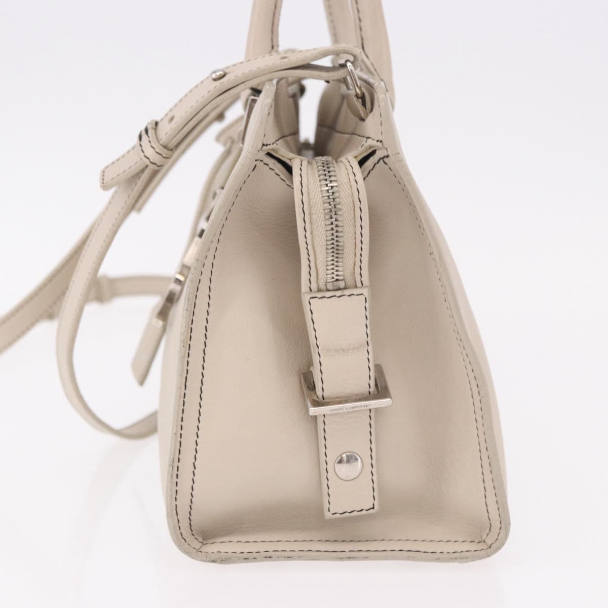 SAINT LAURENT Leather Baby Cabas Hand Bag 2way Auth 187980A