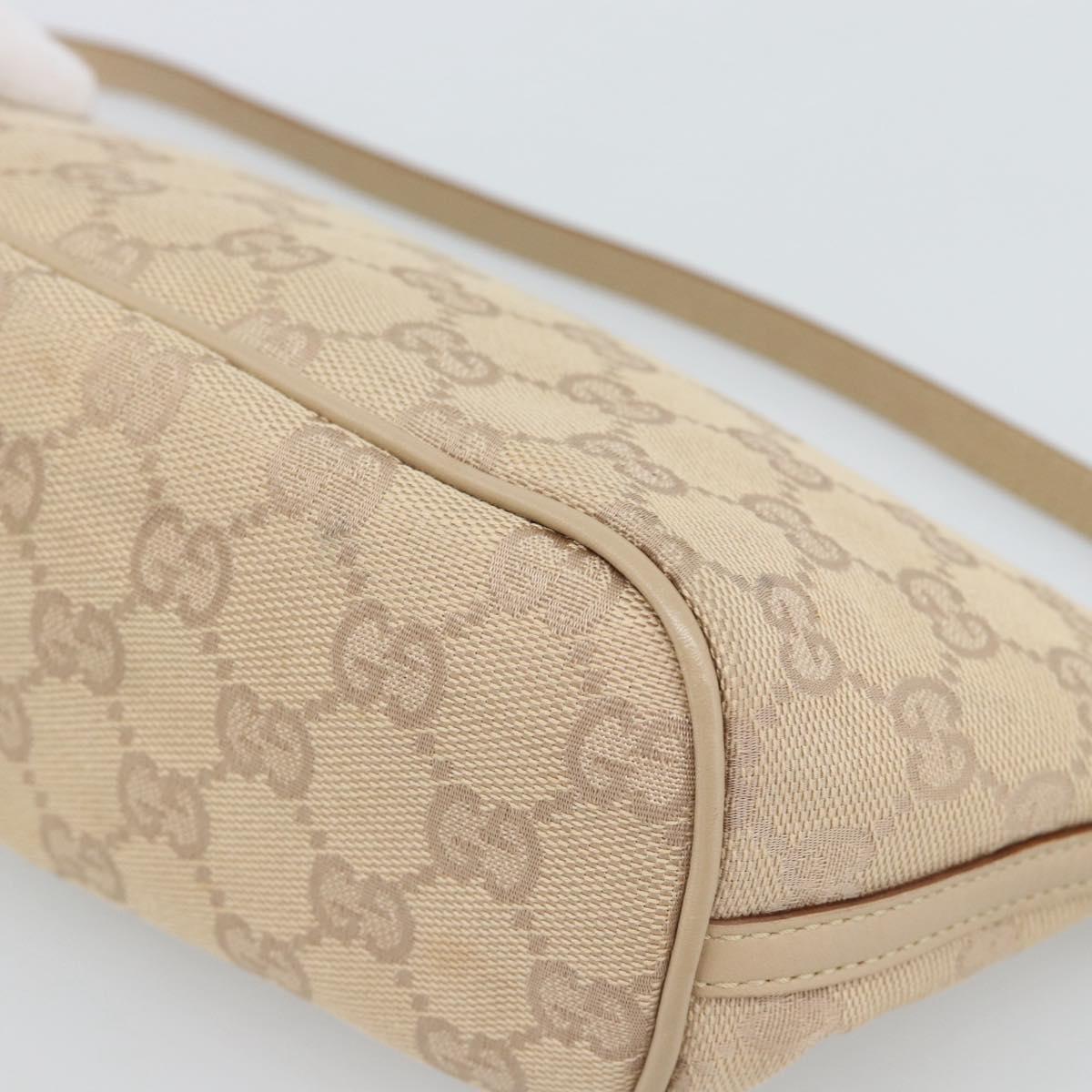 GUCCI GG Canvas Accessory Pouch Beige 07198 Auth 187983V