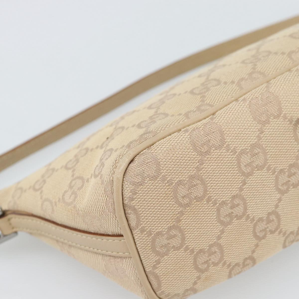 GUCCI GG Canvas Accessory Pouch Beige 07198 Auth 187983V