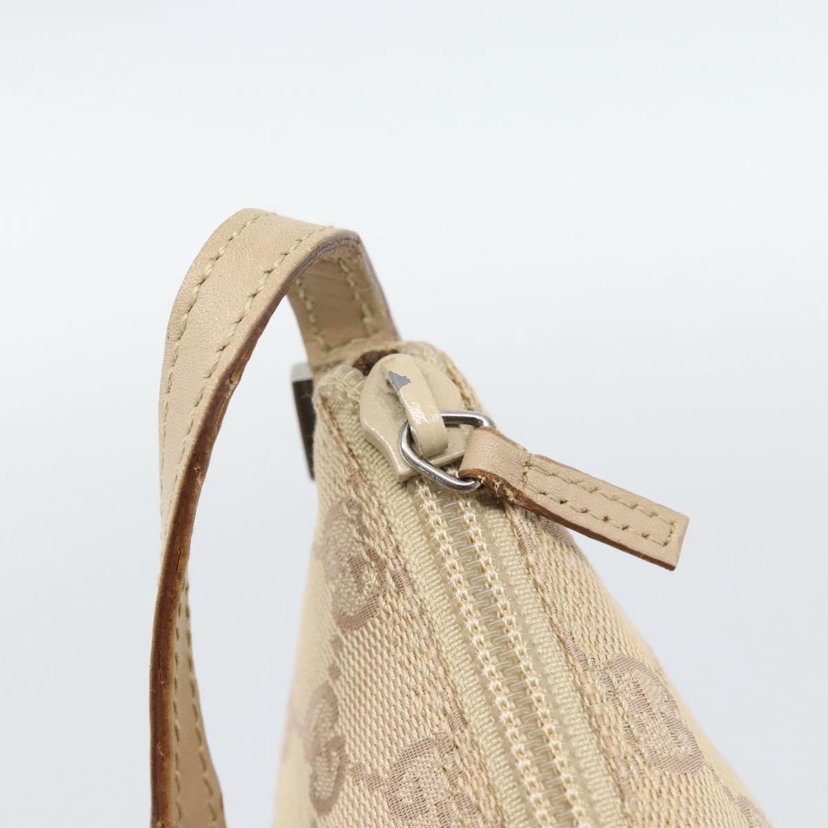 GUCCI GG Canvas Accessory Pouch Beige 07198 Auth 187983V