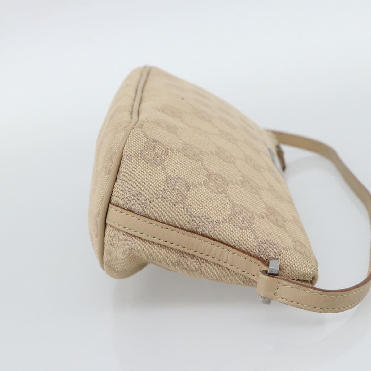 GUCCI GG Canvas Accessory Pouch Beige 07198 Auth 187983V