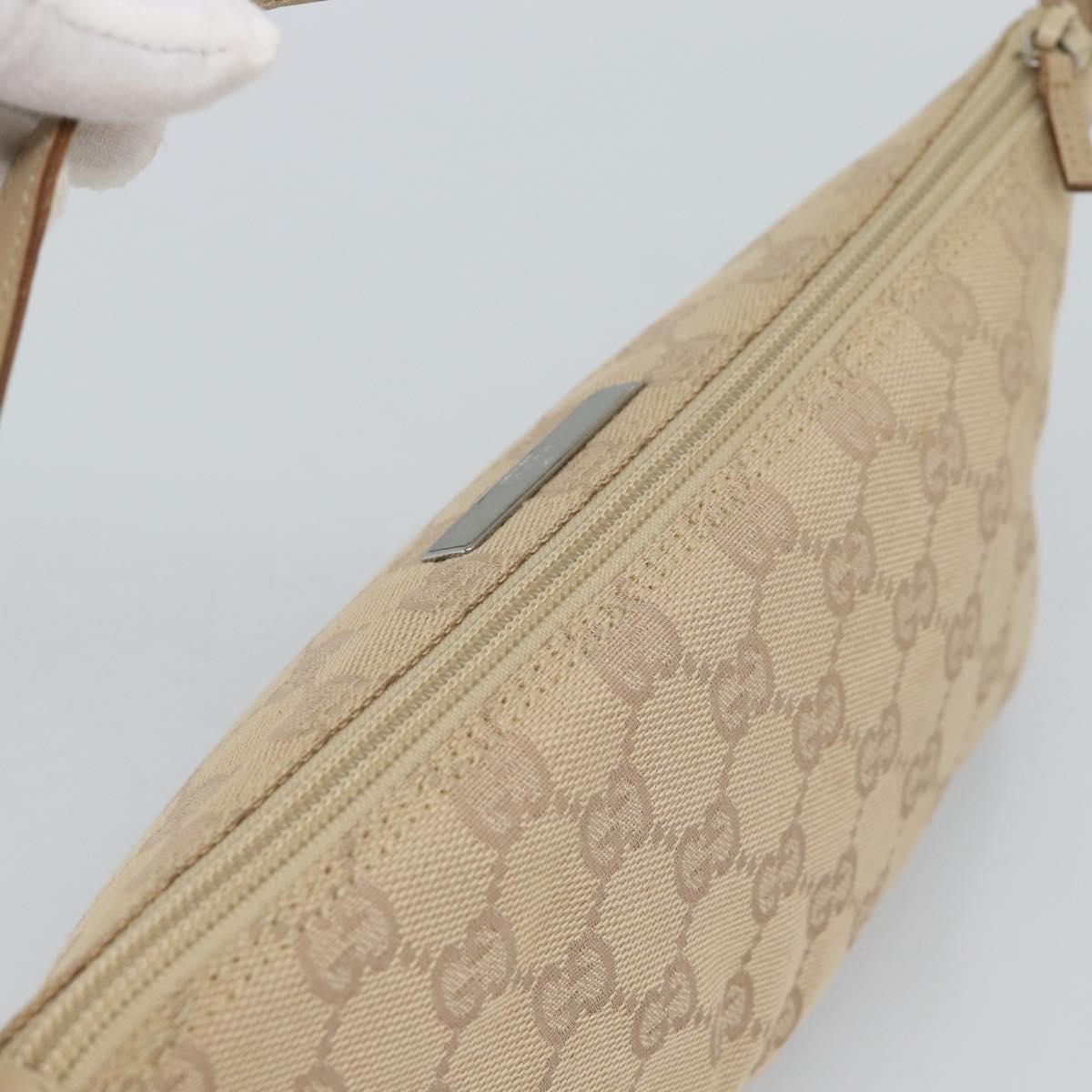 GUCCI GG Canvas Accessory Pouch Beige 07198 Auth 187983V