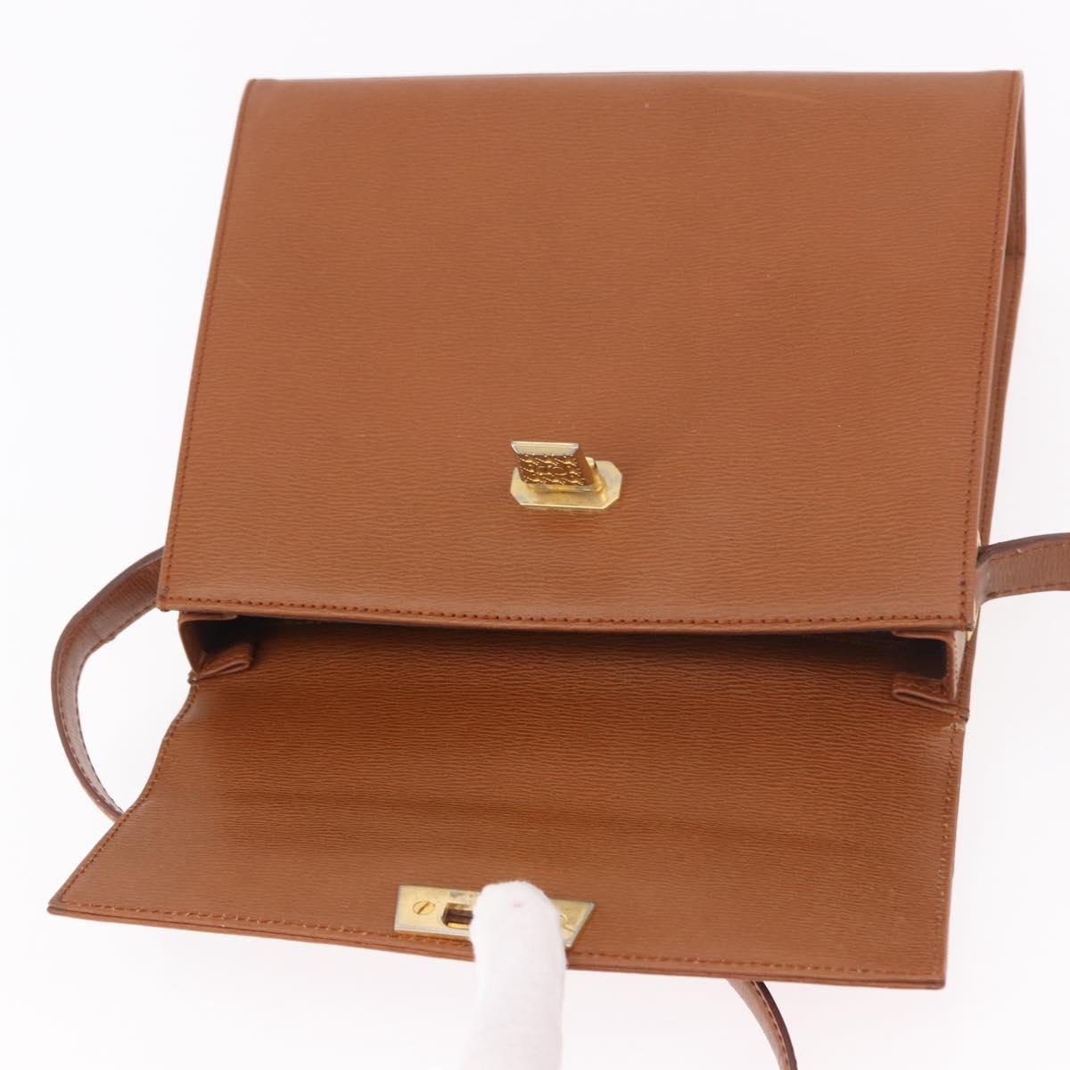 Christian Dior Shoulder Bag Leather Brown Gold Auth 187986