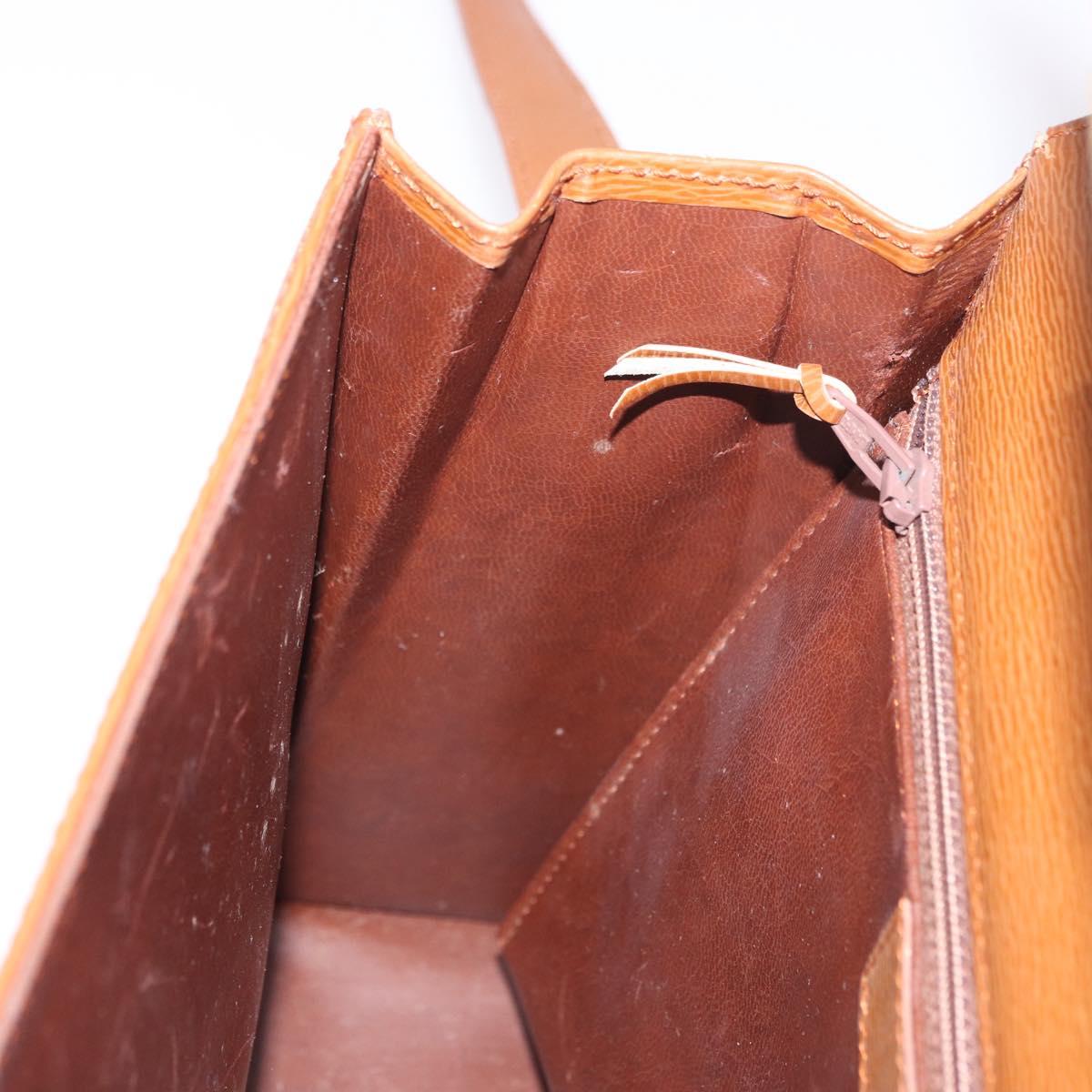 Christian Dior Shoulder Bag Leather Brown Gold Auth 187986