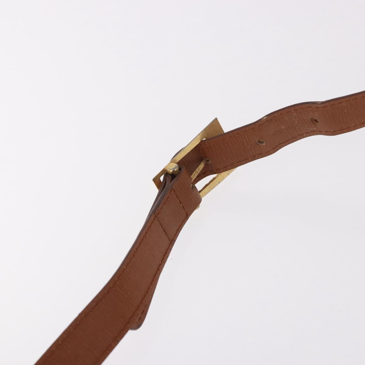 Christian Dior Shoulder Bag Leather Brown Gold Auth 187986