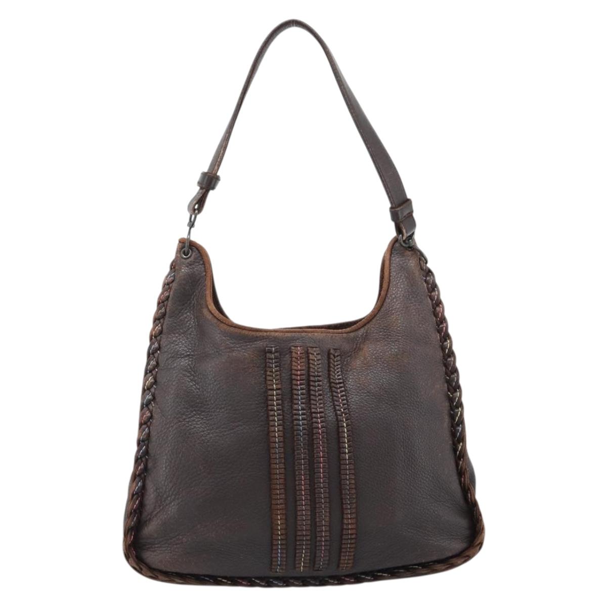 BOTTEGA VENETA Shoulder Bag Leather Brown Auth 187990