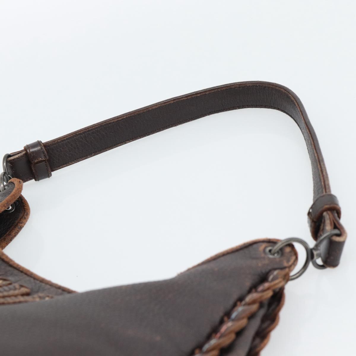 BOTTEGA VENETA Shoulder Bag Leather Brown Auth 187990