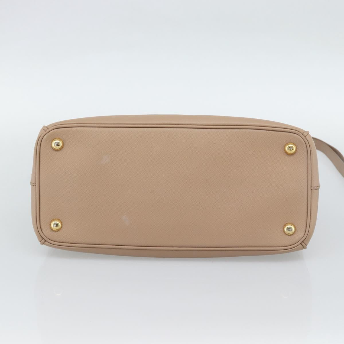 PRADA Galleria Hand Bag Saffiano 2way Pink Gold Auth 187991A