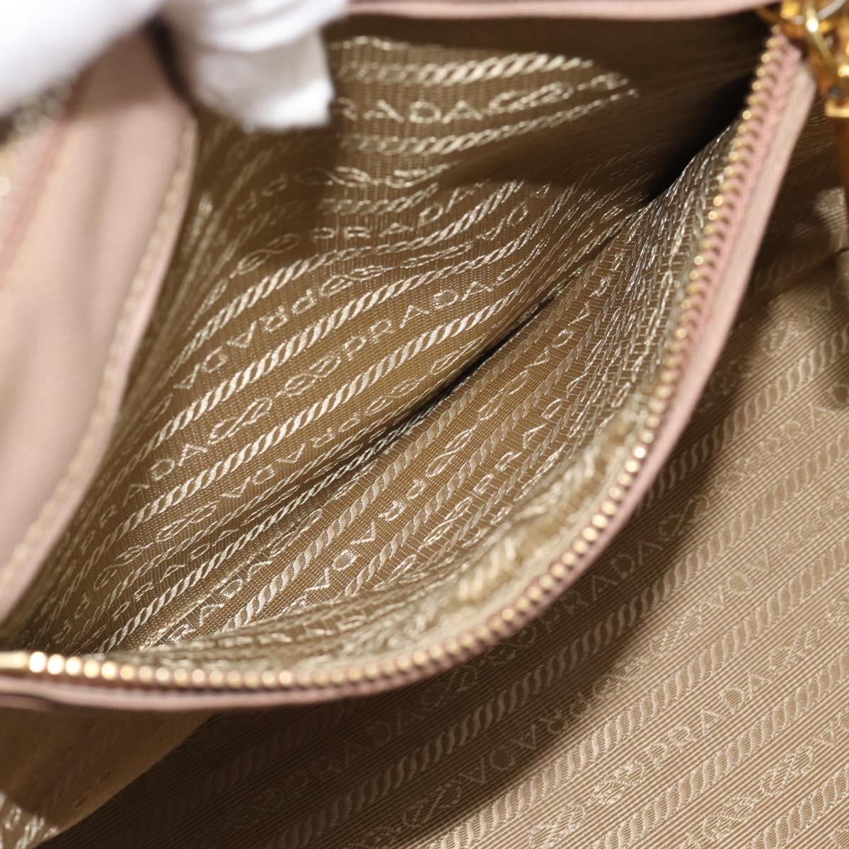 PRADA Galleria Hand Bag Saffiano 2way Pink Gold Auth 187991A
