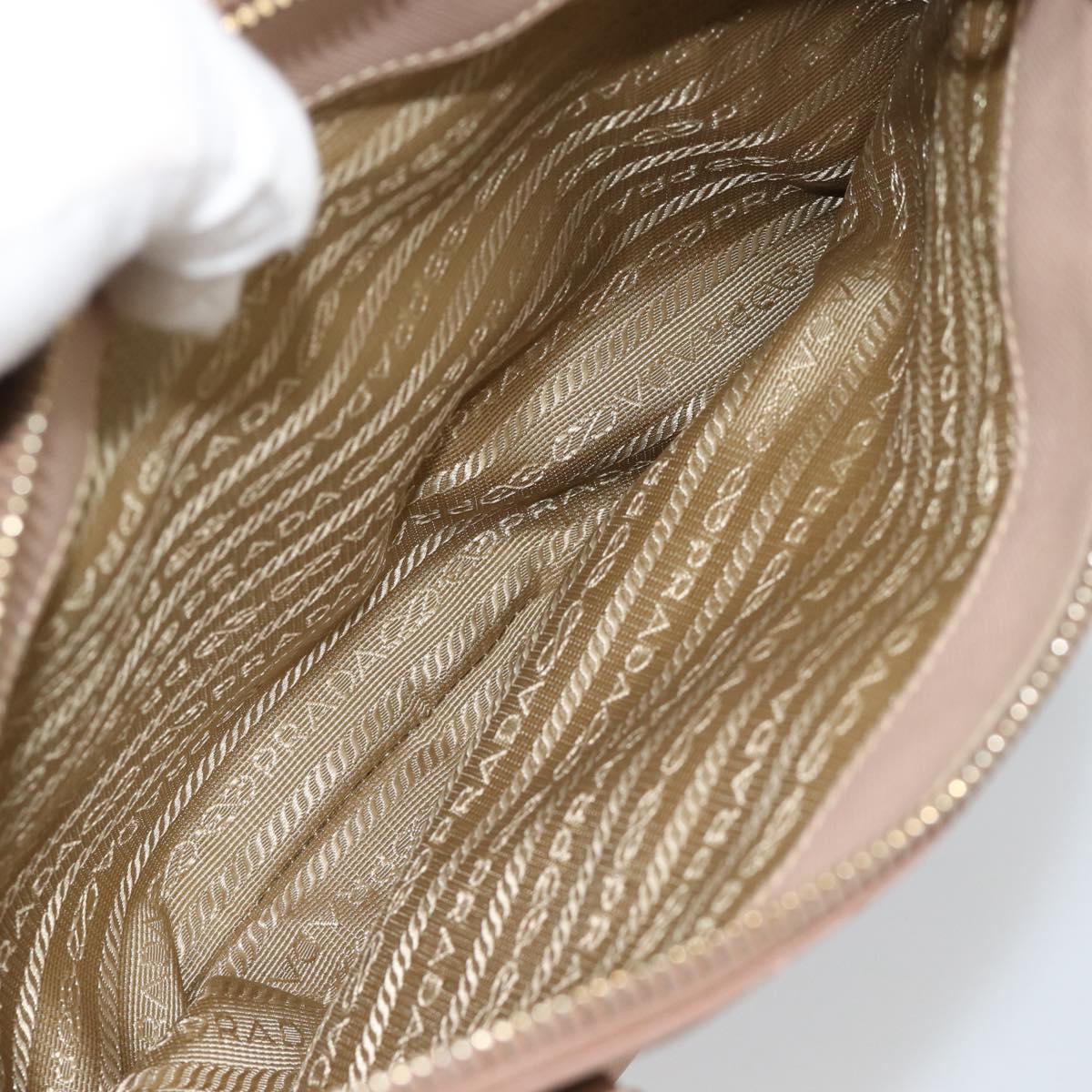 PRADA Galleria Hand Bag Saffiano 2way Pink Gold Auth 187991A