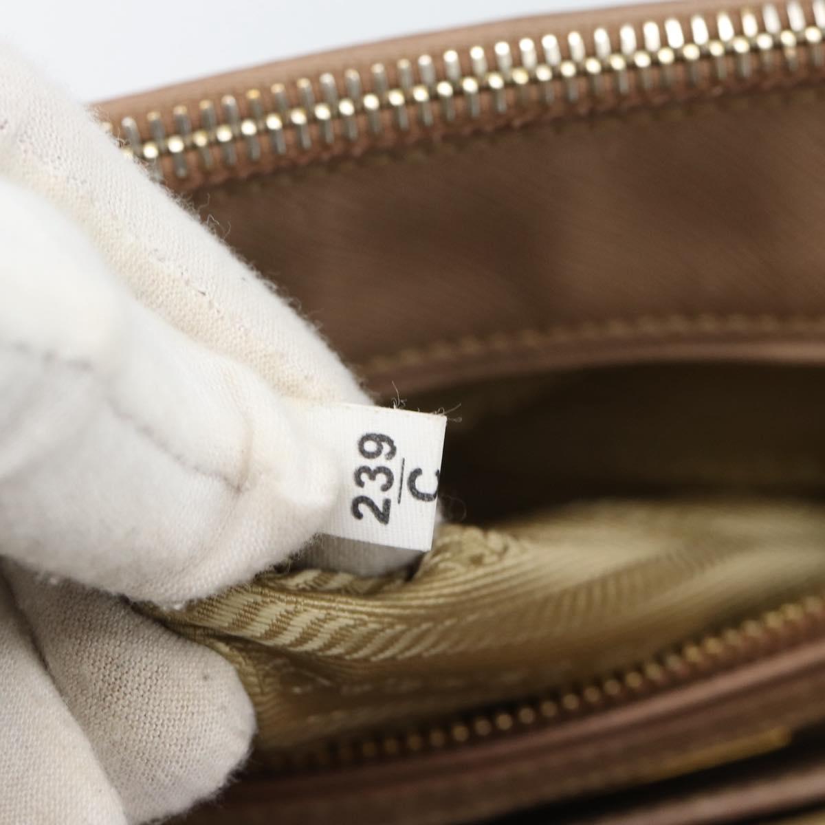 PRADA Galleria Hand Bag Saffiano 2way Pink Gold Auth 187991A