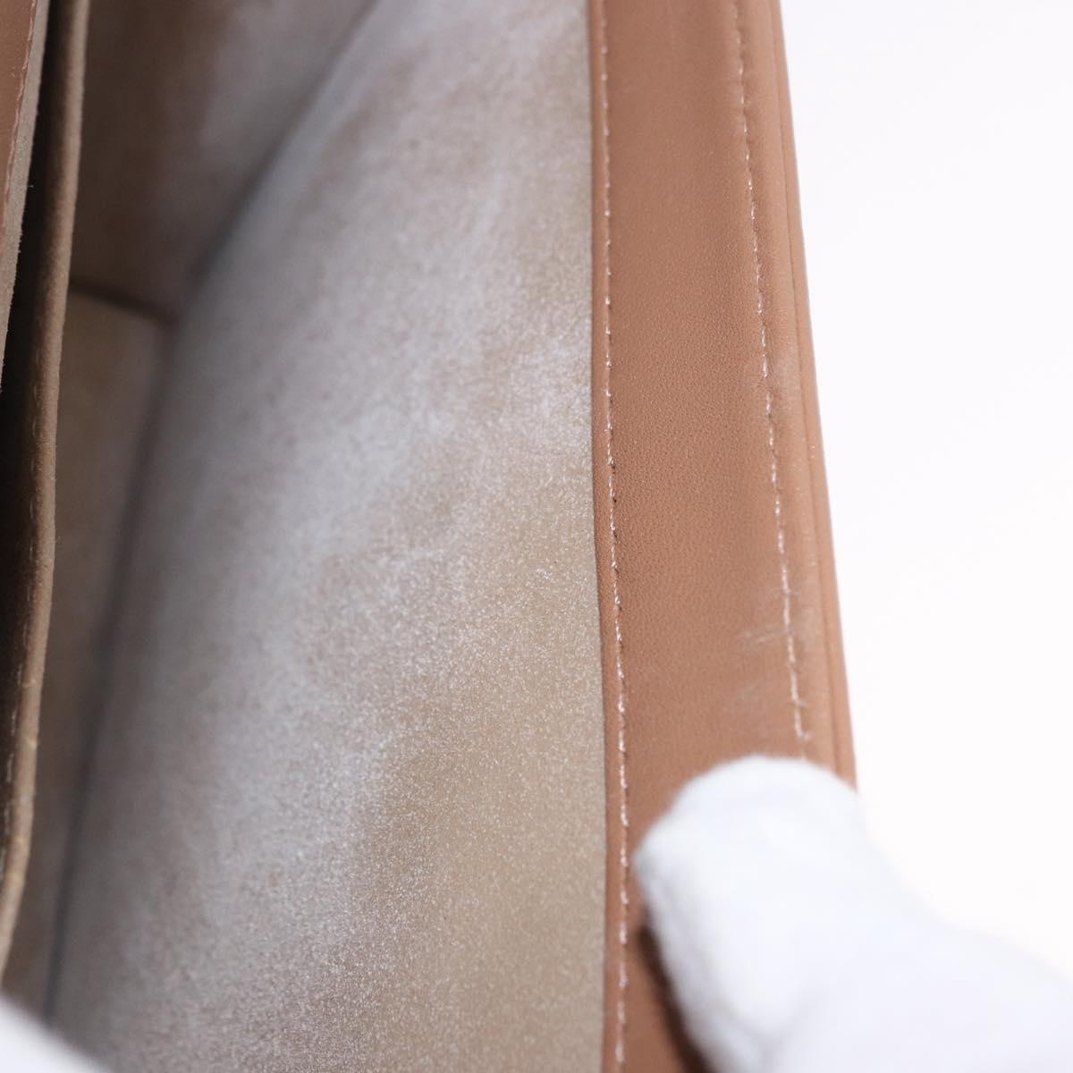 Christian Dior Shoulder Bag Leather Beige Gold Auth 187992