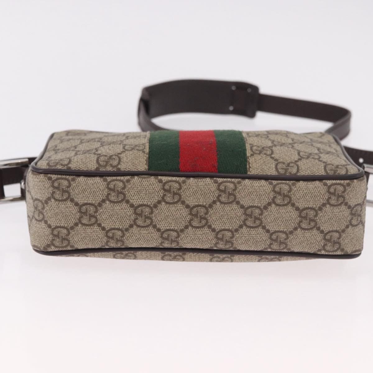 GUCCI GG Supreme Shoulder Bag PVC Beige Silver 162910 Auth 187994V