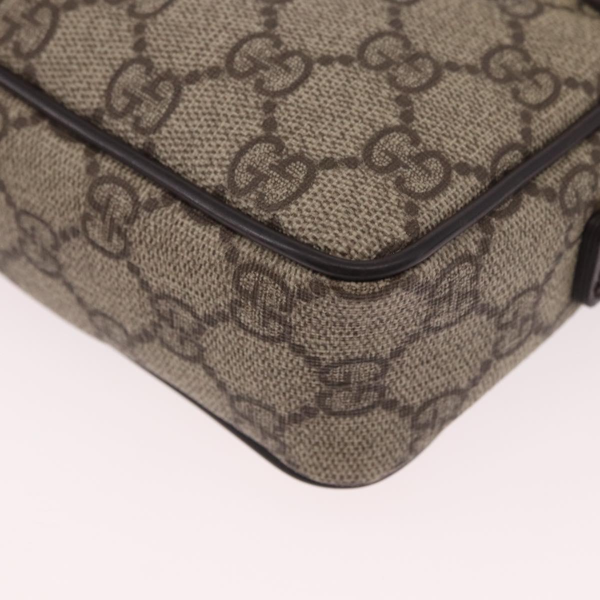 GUCCI GG Supreme Shoulder Bag PVC Beige Silver 162910 Auth 187994V