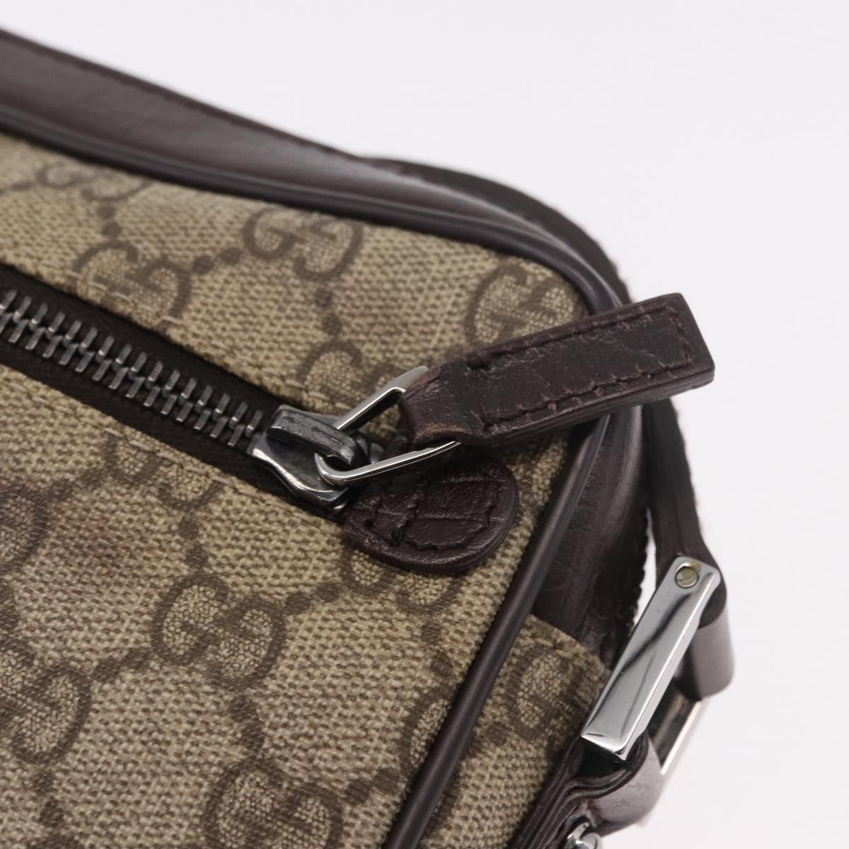 GUCCI GG Supreme Shoulder Bag PVC Beige Silver 162910 Auth 187994V