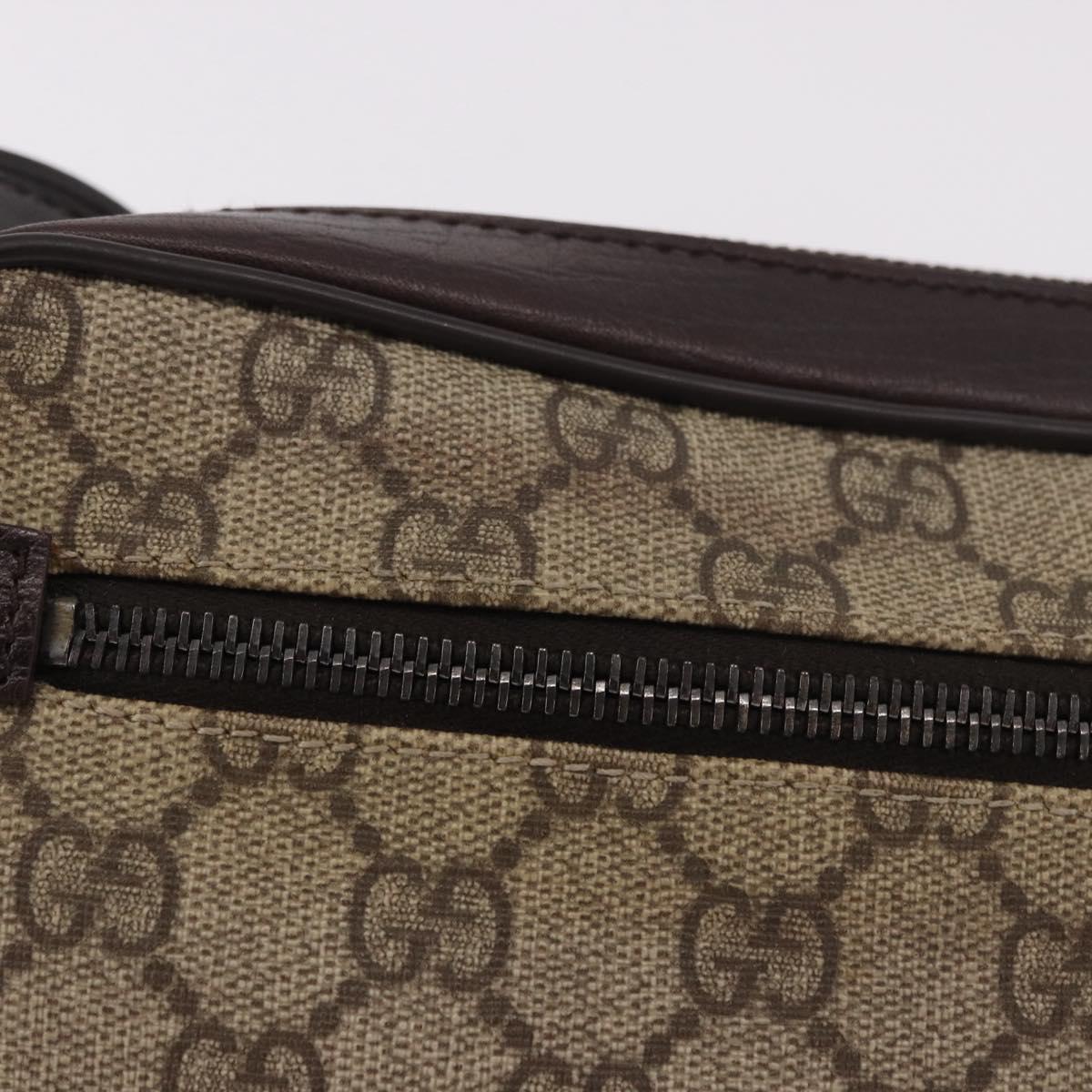 GUCCI GG Supreme Shoulder Bag PVC Beige Silver 162910 Auth 187994V