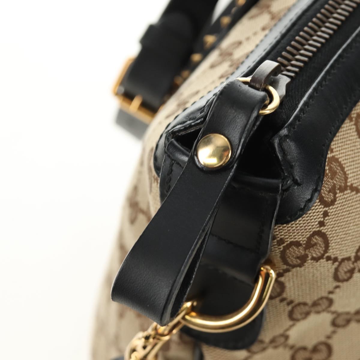 GUCCI GG Canvas Tote Bag 2way Beige Gold 296875 Auth 187995V