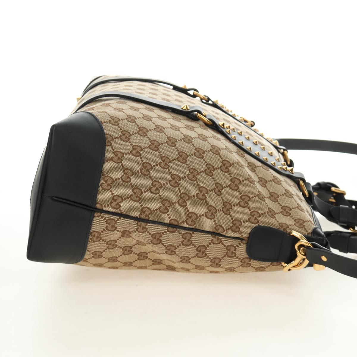 GUCCI GG Canvas Tote Bag 2way Beige Gold 296875 Auth 187995V