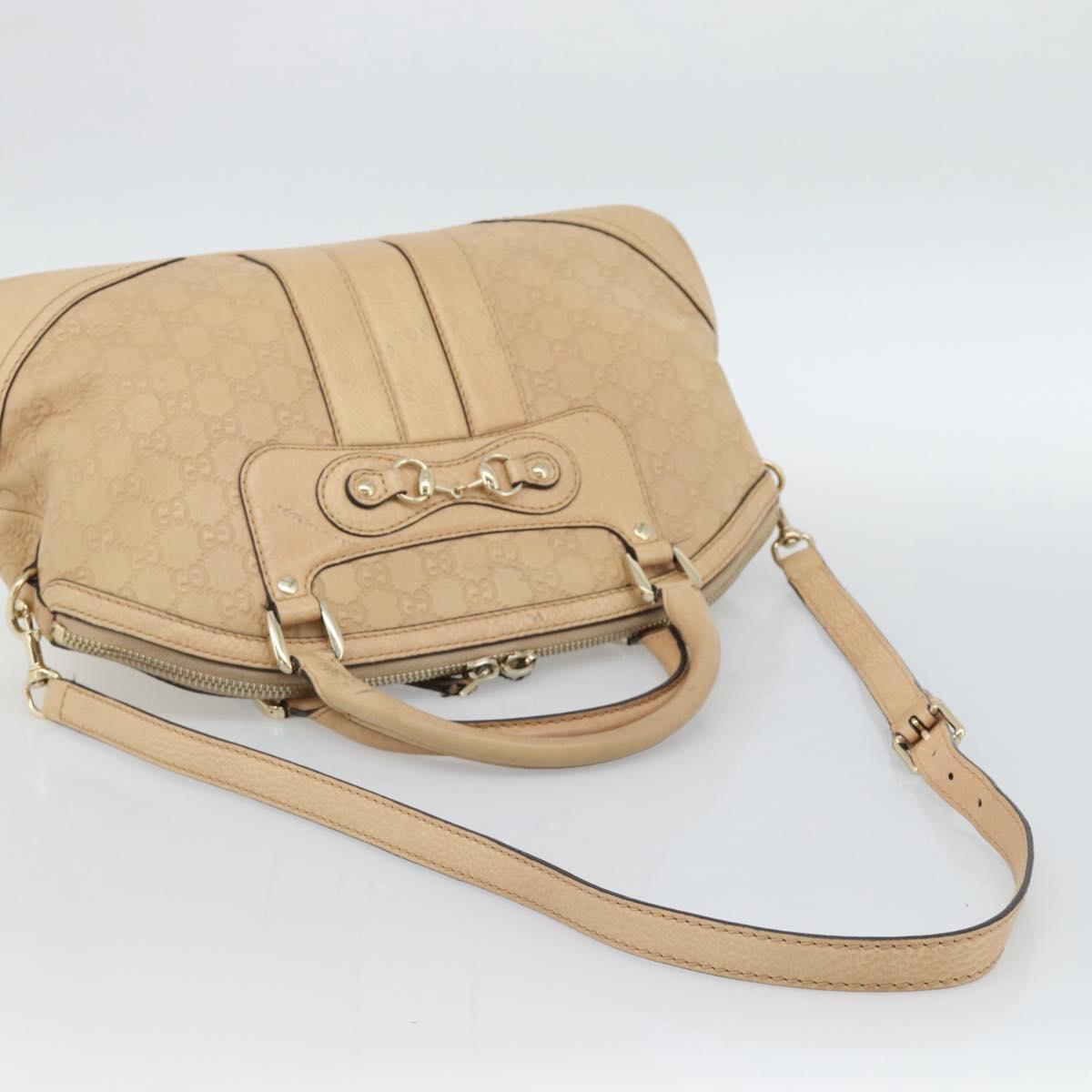 GUCCI Guccisima GG Diamante Horsebit Bag 2way Ivory Gold 247286 Auth 187997A
