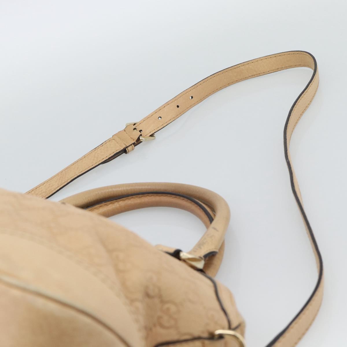GUCCI Guccisima GG Diamante Horsebit Bag 2way Ivory Gold 247286 Auth 187997A