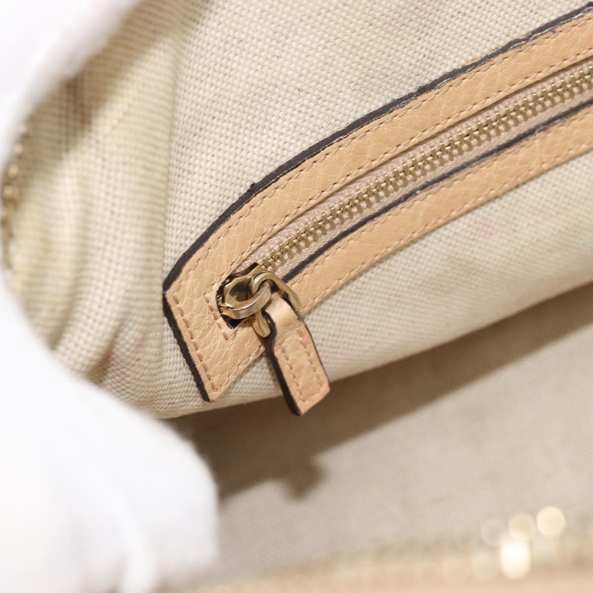 GUCCI Guccisima GG Diamante Horsebit Bag 2way Ivory Gold 247286 Auth 187997A