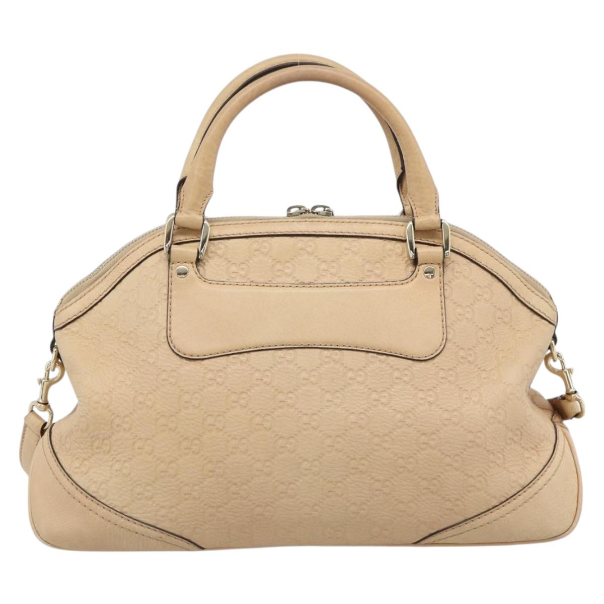 GUCCI Guccisima GG Diamante Horsebit Bag 2way Ivory Gold 247286 Auth 187997A