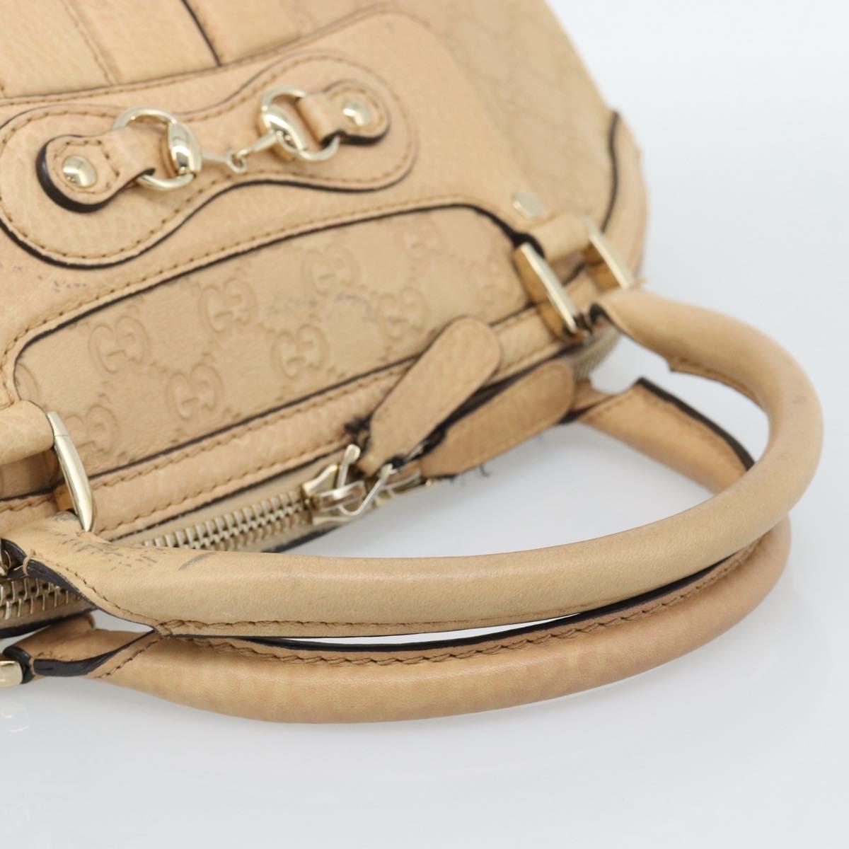 GUCCI Guccisima GG Diamante Horsebit Bag 2way Ivory Gold 247286 Auth 187997A