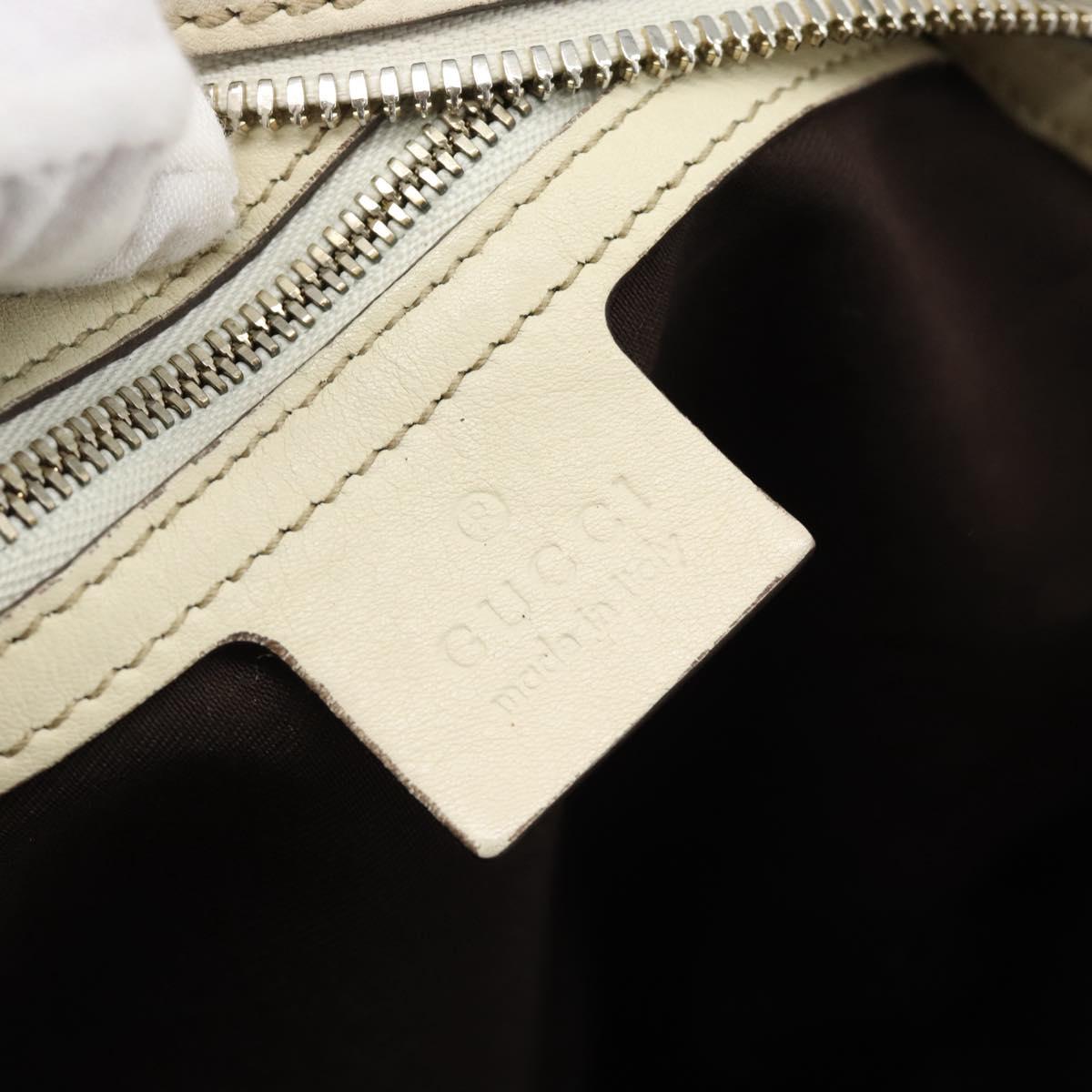 GUCCI GG Canvas Horsebit Shoulder Bag Beige Gold Auth 187999V